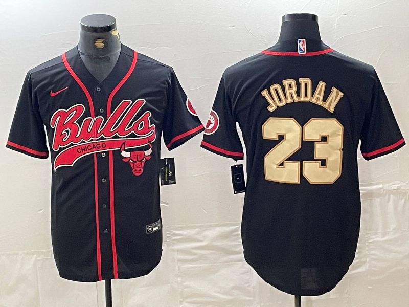 Men Chicago Bulls #23 Jordan Black Jointly 2024 Nike NBA Jersey style 1
